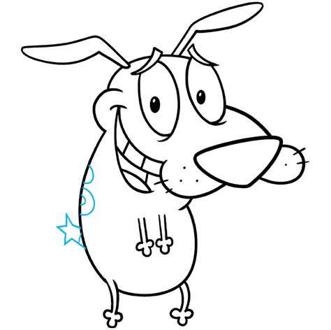 How to Draw Courage The Cowardly Dog Characters with Drawing Cart.